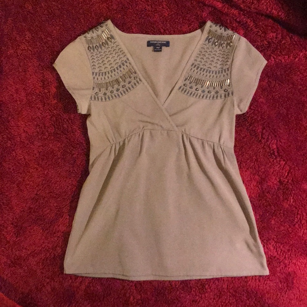 Banana republic beaded embellished shirt